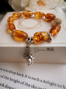 Dreamer原创设计天然花珀手链时尚手串