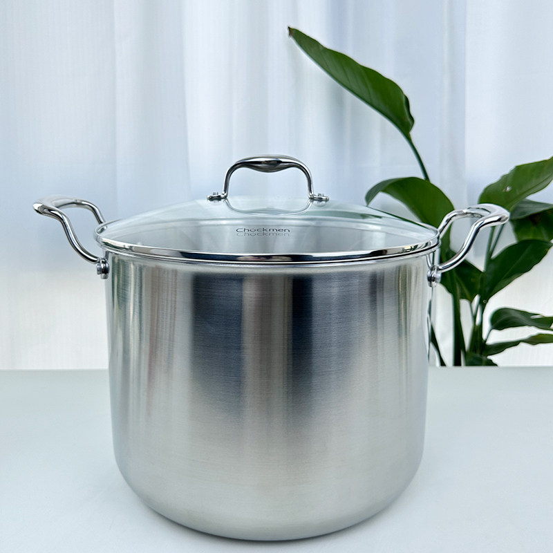 牛18-10不锈钢商用家用大汤锅深汤锅卤菜锅炖锅三层一体成型30CM