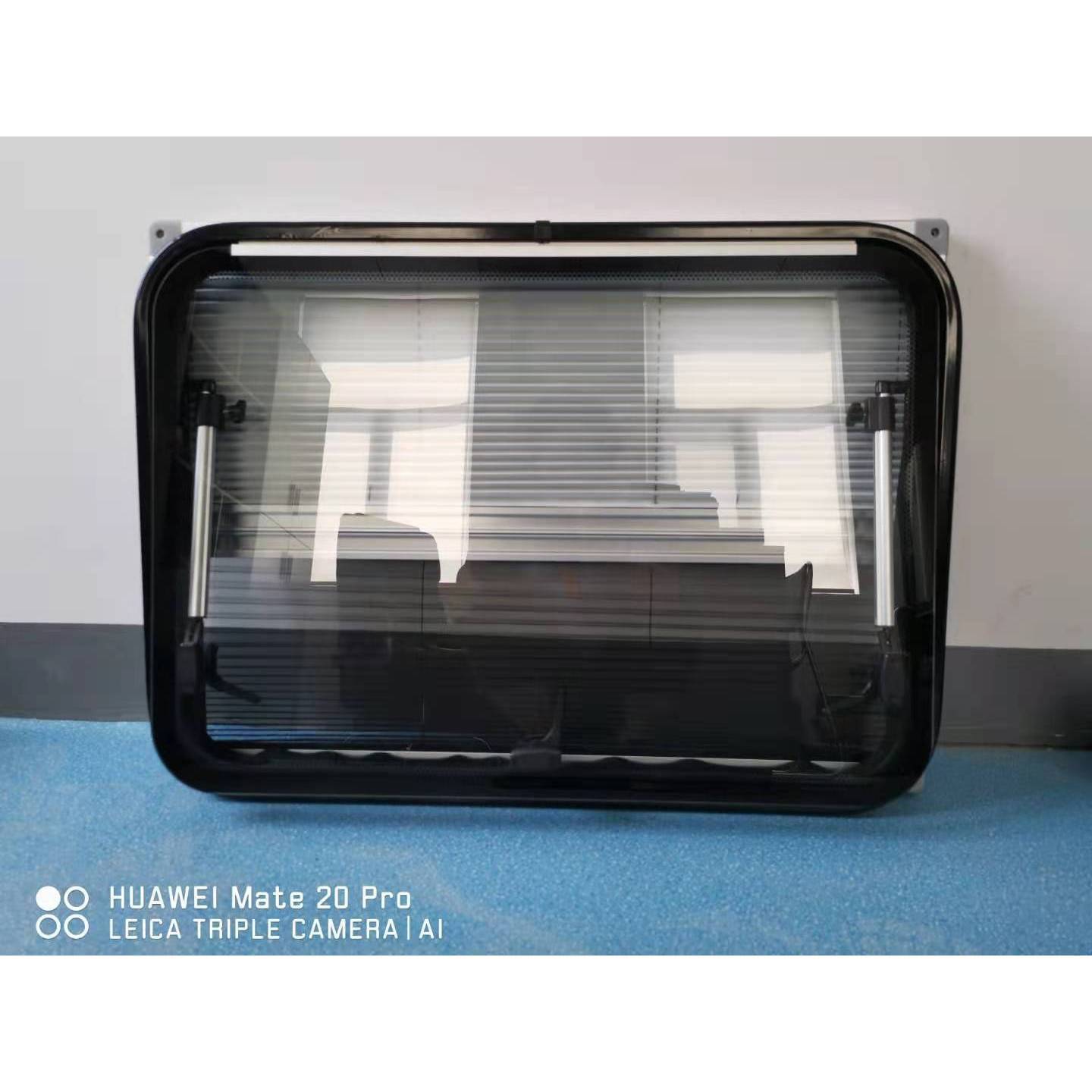 房车窗户外推窗圆角窗单层钢化玻璃带纱网遮阳商务车旅居车配件