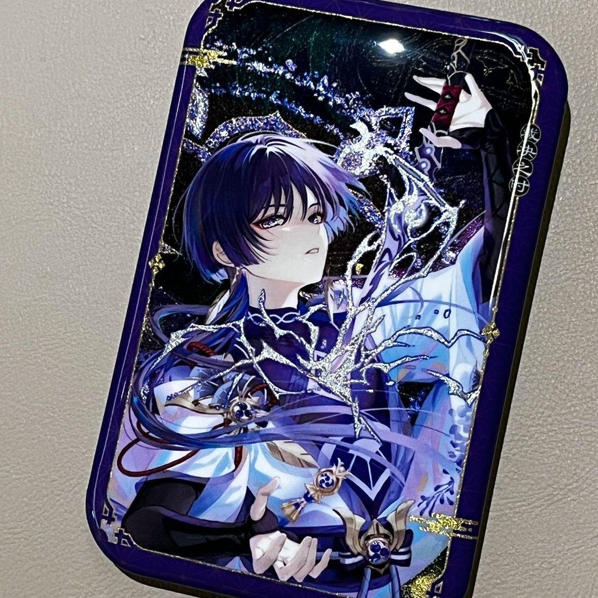 原神流浪者散兵周边长方形吧唧徽章马口铁胸针背包挂饰谷子