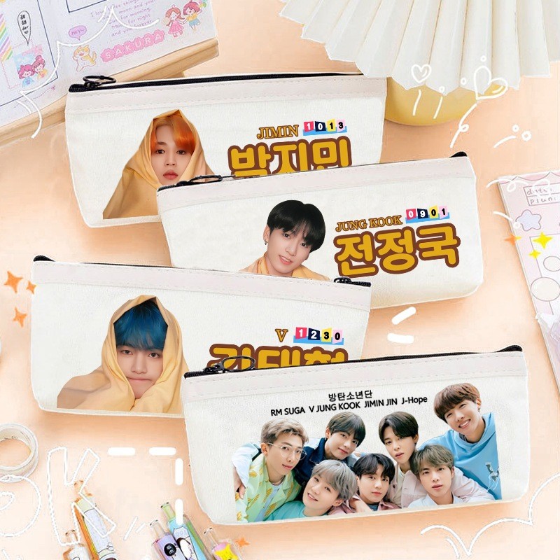 防弹少年团BTS周边金泰亨V田柾国RM闵玧其日系小清新笔袋306
