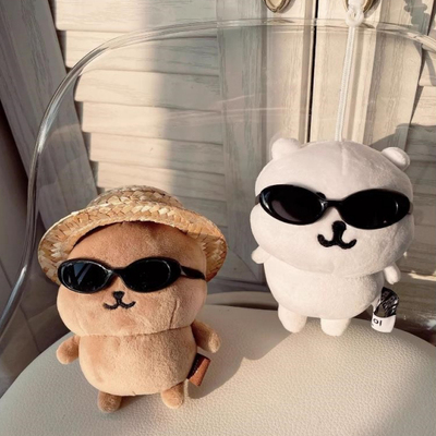 自嘲熊娃衣眼镜13cm挂件墨镜合集