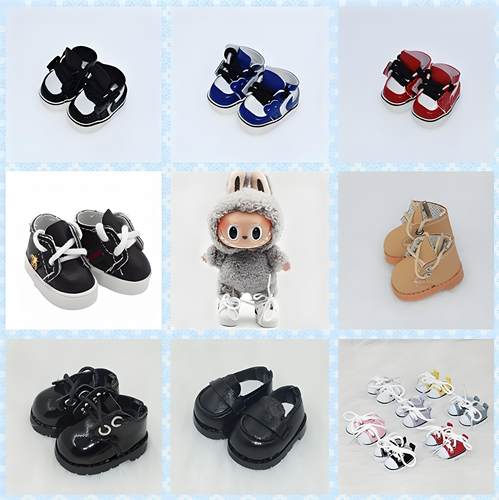 17cm拉布布公仔labubu鞋子皮鞋