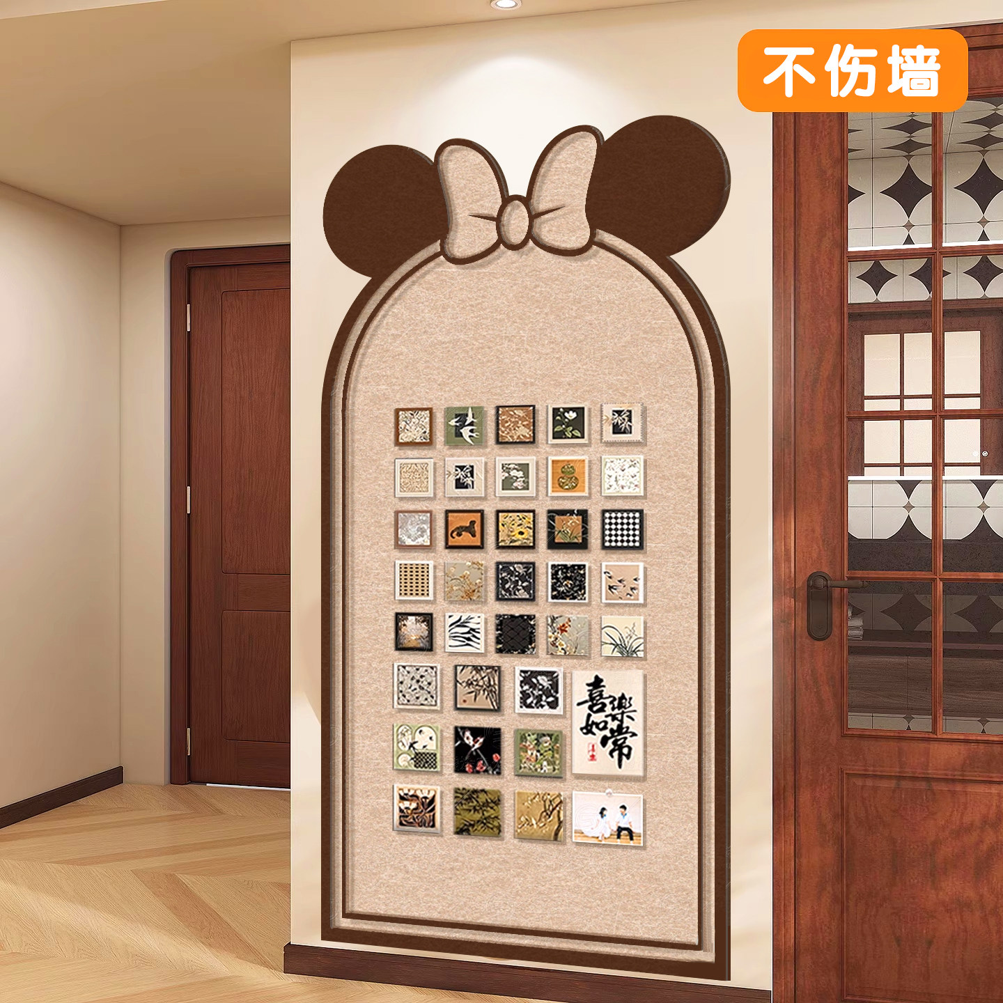 毛毡板照片墙自粘软木板背景板客厅玄关DIY装饰背景板情侣拍立得相