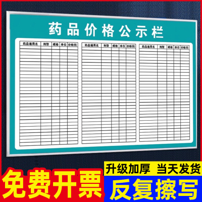 诊所药品价格公示栏墙贴定制