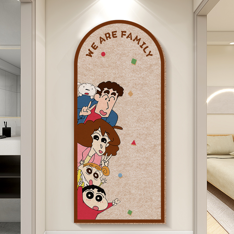 蜡笔小新毛毡板照片墙客厅墙贴