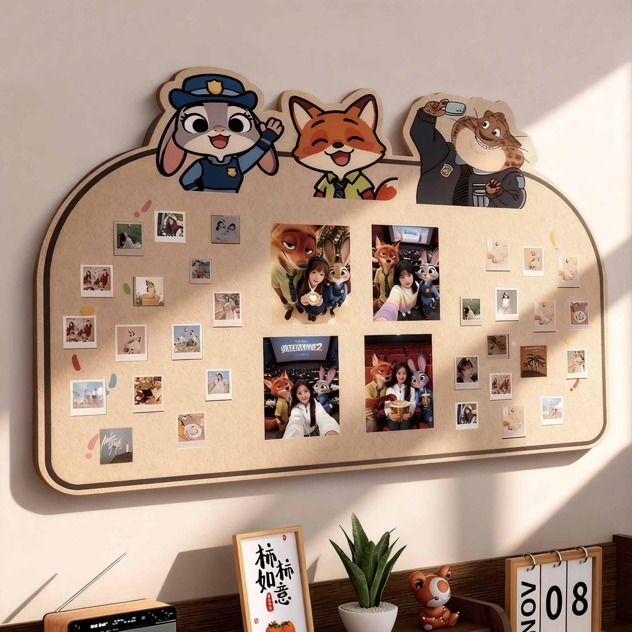 疯狂动物城毛毡板照片墙免打孔DIY装饰背景板自粘软木板组合拍立得相框展示墙幼儿园教室卡通书桌留言板墙贴,文具电教/文化用品/商务用品,软木板/照片板/毛毡板,淘宝优惠券,粉丝福利购,淘宝优惠卷