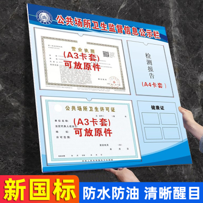 公共场所卫生监督信息公示栏展板
