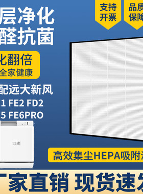 适配远大新风净化机HEPA高效集尘滤网FE1 FE2 FD2 FE5 FE6PRO滤芯