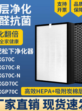 适配松下空气净化器滤网F-VXG70C
