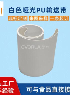 食品级白色哑光PU输送带广州擎川everla糖果面包设备用输送带厂家