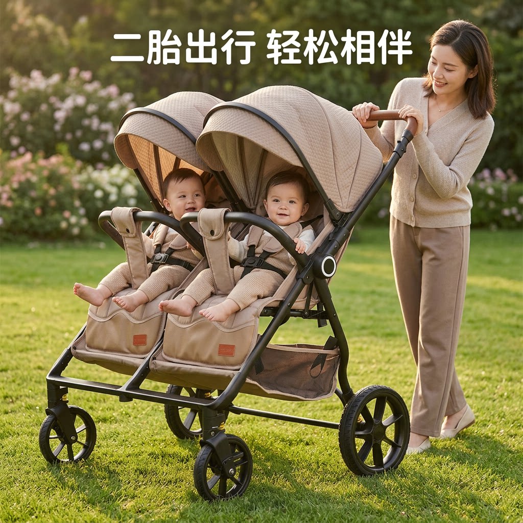 双胞胎推车双向轻便可坐可躺