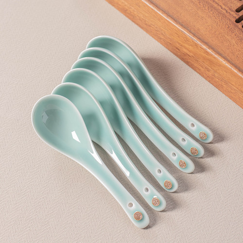 龙泉非遗青瓷创意福字小勺子调羹