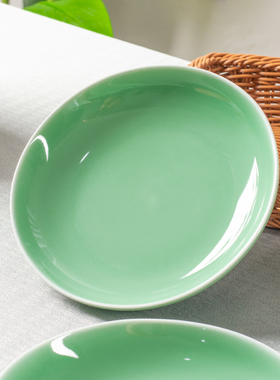 陶瓷盘子高级感盘子家用深盘7.5英寸炒盘子防烫简约中式酒店餐具