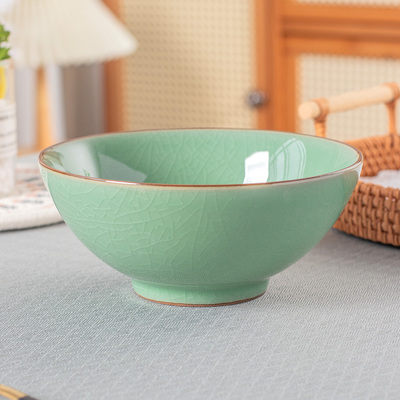 龙泉北岚青瓷6英寸斗笠碗大饭碗