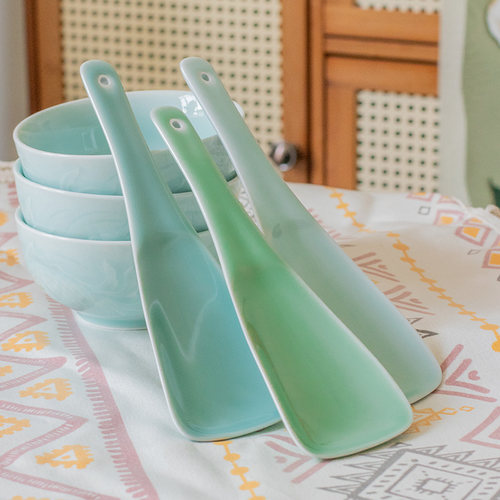 龙泉非遗青瓷轻奢简约青瓷盛饭勺