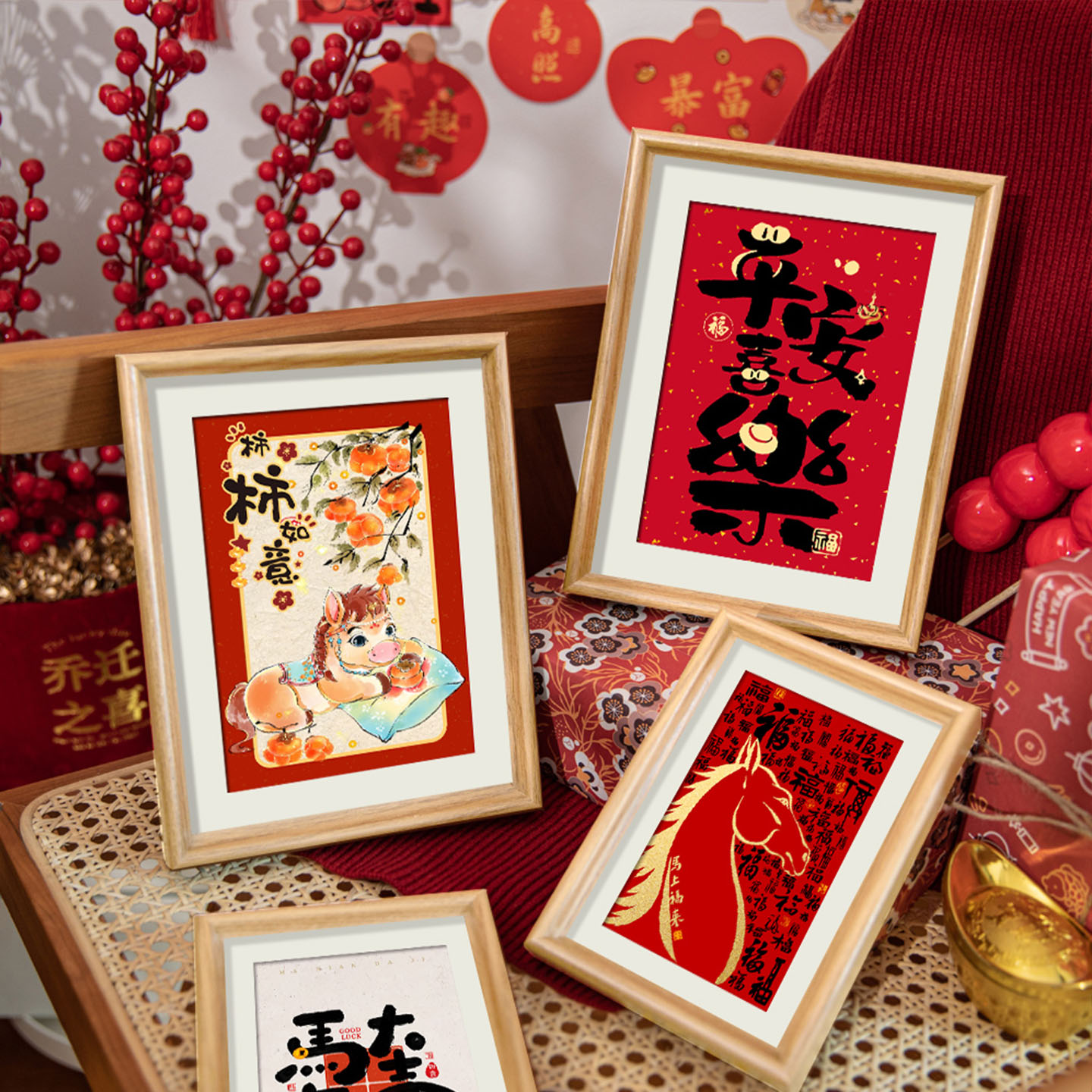 马年相框摆台2026新款桌面办公室