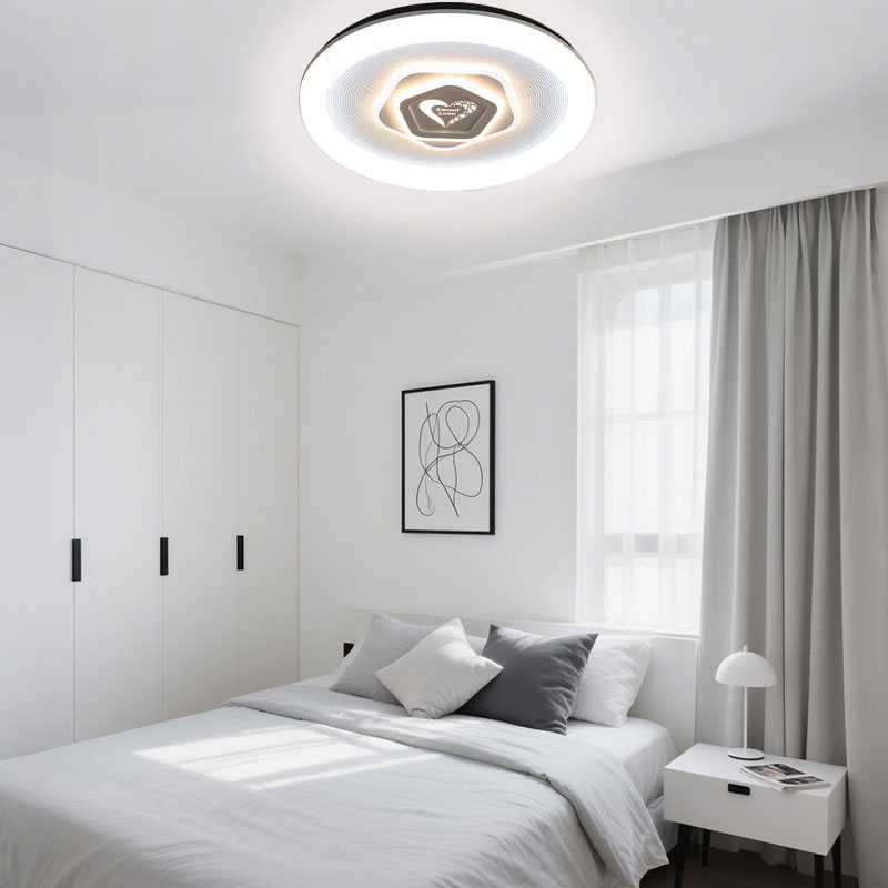 新款led主卧室LED圆吸顶灯现代简约全光谱护眼儿童房间中山灯具