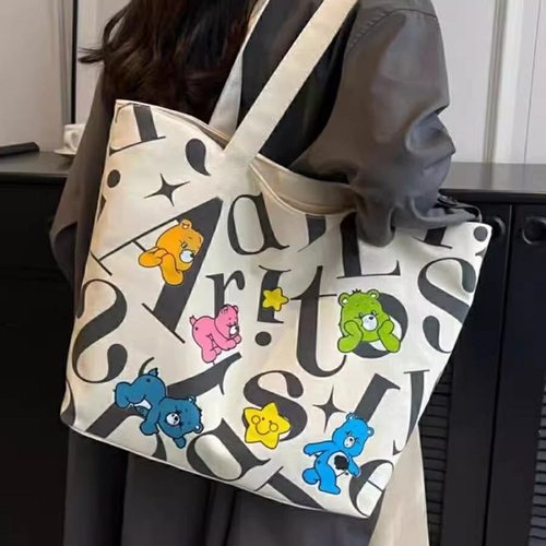 学生上课帆布包单肩通勤购物女生