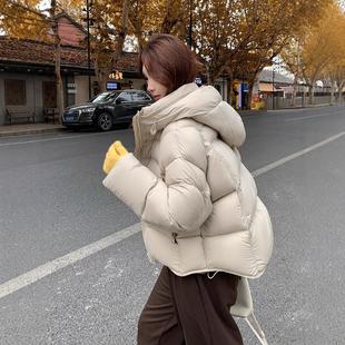 MM明摩羽绒服2025新款小个子加厚云朵泡芙90白鸭绒女短款面包服冬