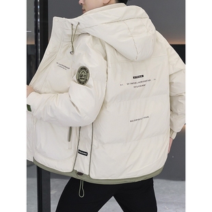 九江羽绒服男士冬季外套年新款男款加厚连帽男生工装帅