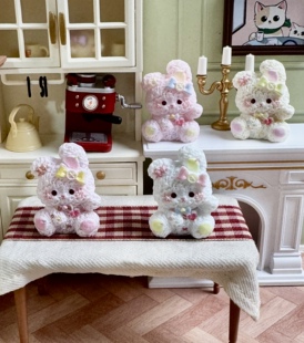 TZ1【卡通兔子】定制卡通兔子食玩摆件diy手工饰品钥匙扣树脂配件