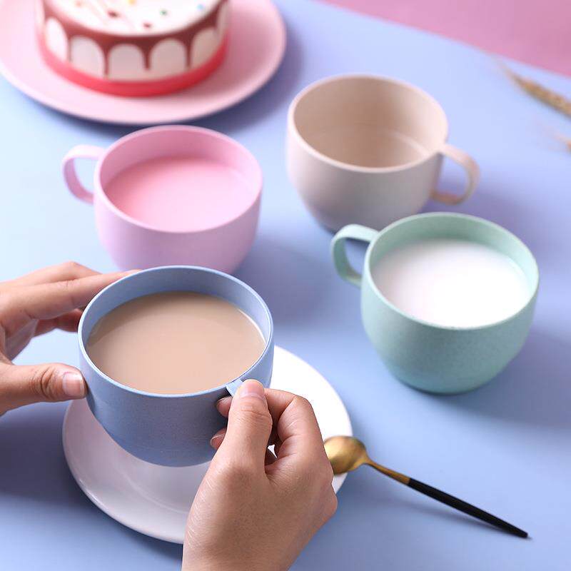 环保麦香牛奶杯欧式咖啡杯 麦秸秆牛奶早餐茶杯马克杯简约喝水杯