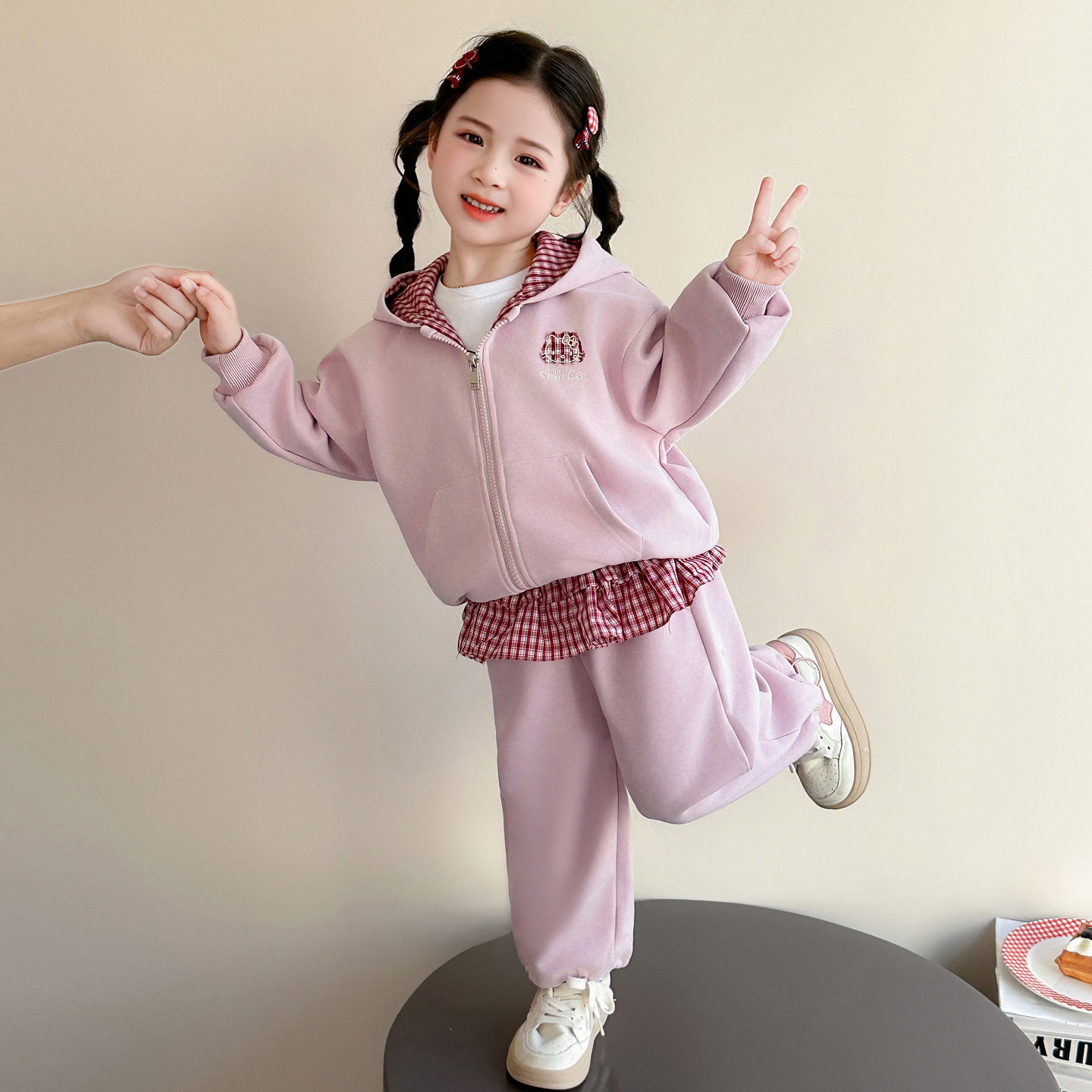 女童卫衣套装春秋款儿童时尚束脚裤春装女宝宝韩版连帽上衣两件套,童装/婴儿装/亲子装,儿童运动套装,淘宝优惠券,粉丝福利购,淘宝优惠卷