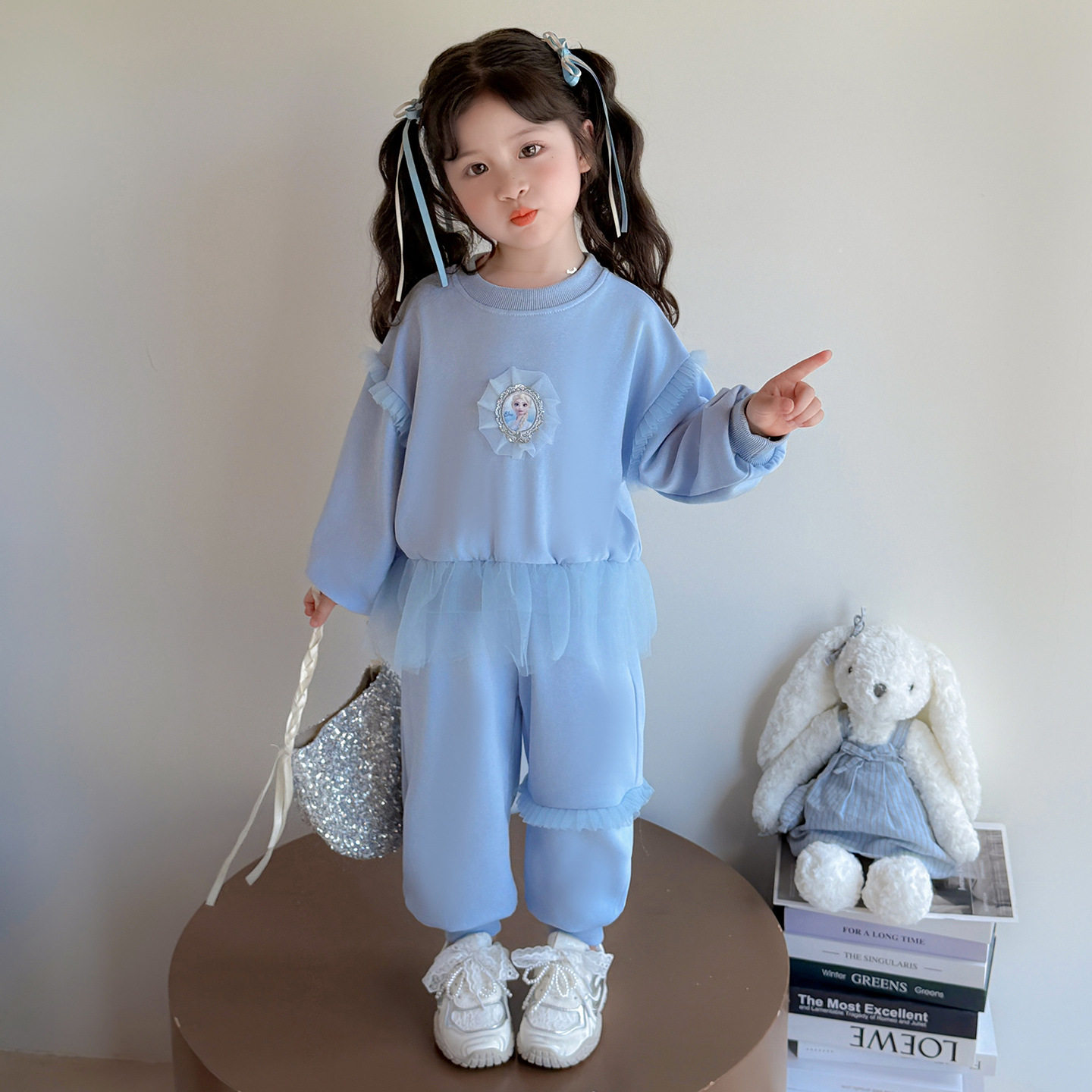 女童春季套装2026新款儿童洋气卫衣小女孩春秋款卡通时髦两件套潮,童装/婴儿装/亲子装,儿童运动套装,淘宝优惠券,粉丝福利购,淘宝优惠卷