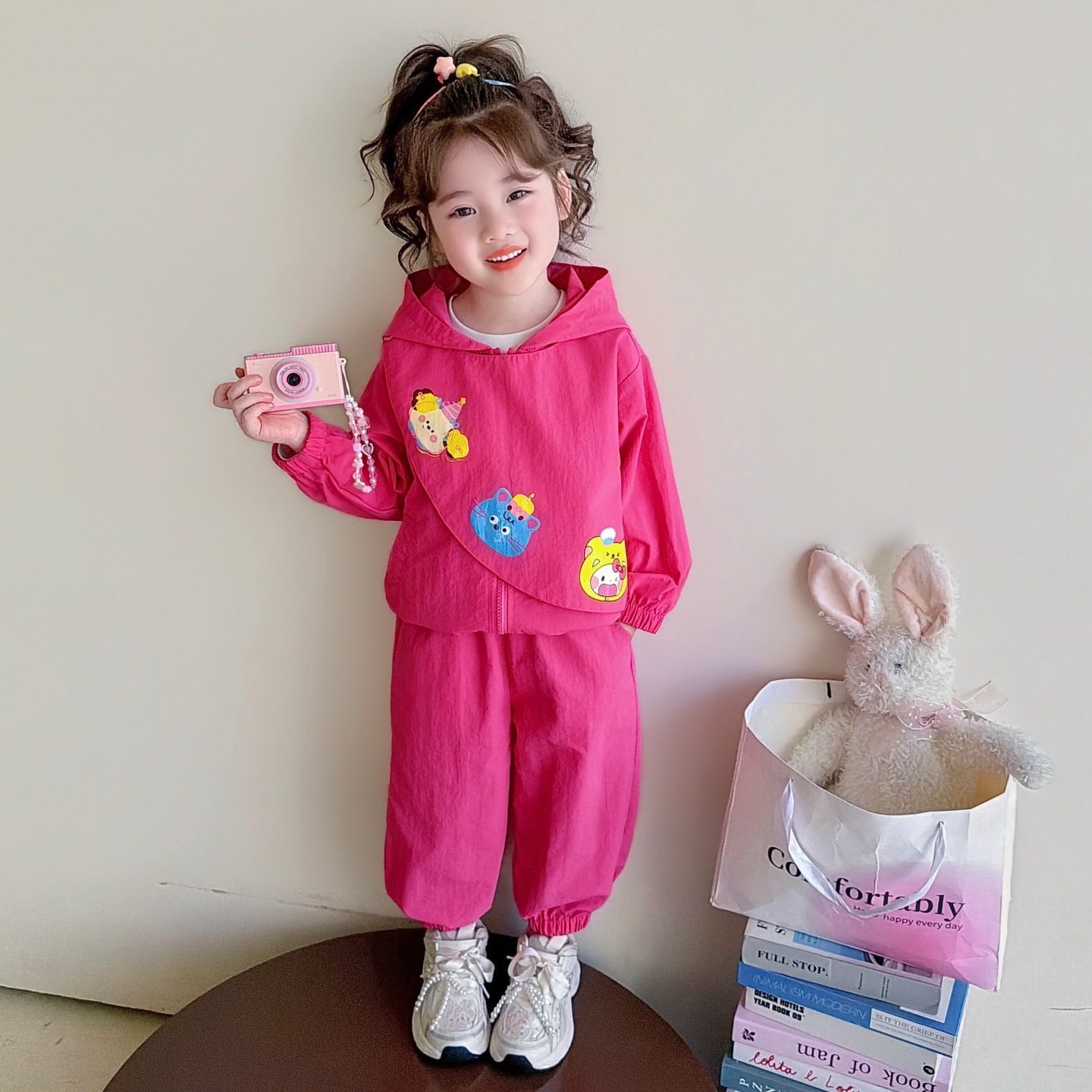 女小童连帽工装套装春秋季儿童冲锋衣外套春装女宝宝休闲两件套潮,童装/婴儿装/亲子装,儿童冲锋衣,淘宝优惠券,粉丝福利购,淘宝优惠卷