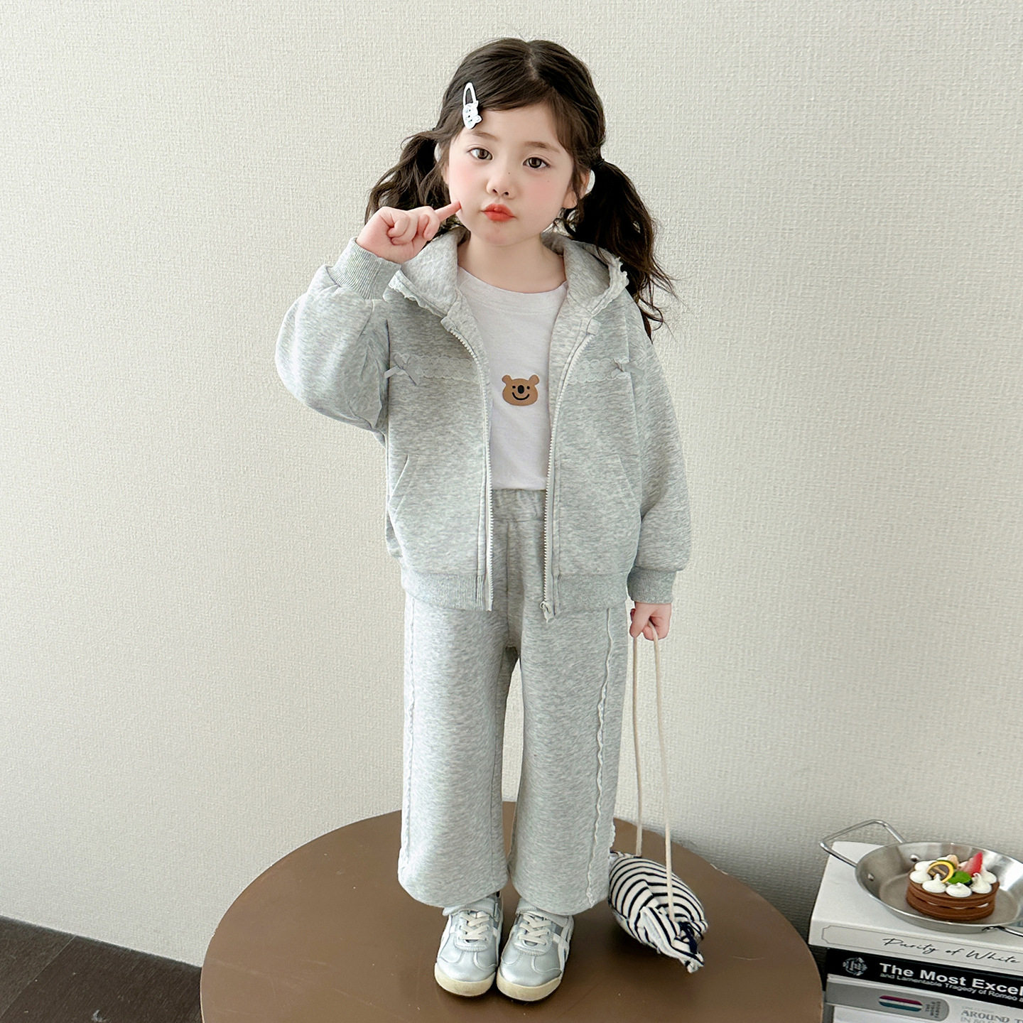 女童春装套装2026新款洋气儿童春秋小女宝连帽开衫卫衣卫裤两件套,童装/婴儿装/亲子装,儿童运动套装,淘宝优惠券,粉丝福利购,淘宝优惠卷