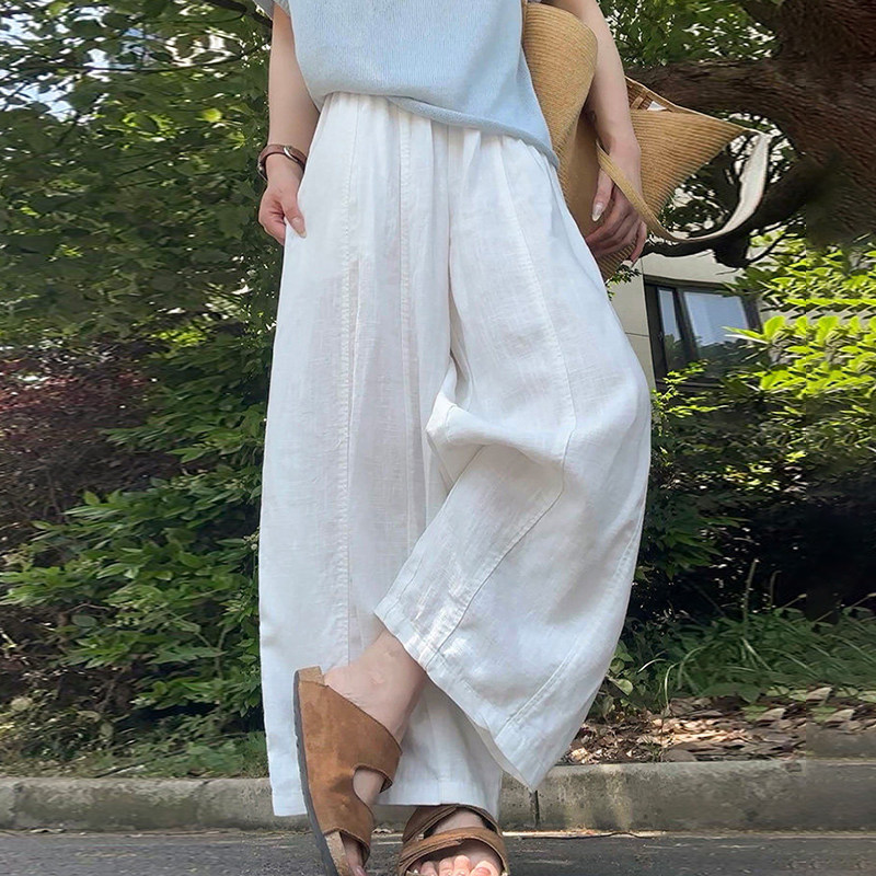 日系亚麻休闲裤女夏季薄款图片