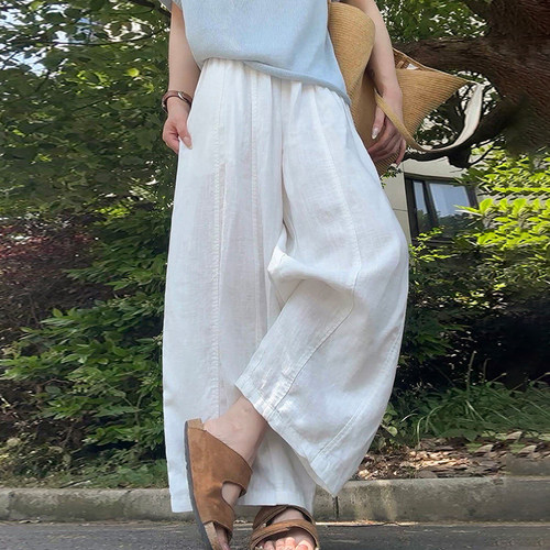 日系亚麻休闲裤女夏季薄款