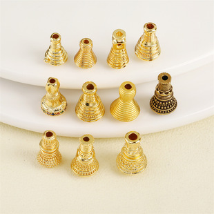 保色星月紫檀金刚百香籽凤眼三通铜镶嵌佛塔念珠佛头塔帽塔头配饰