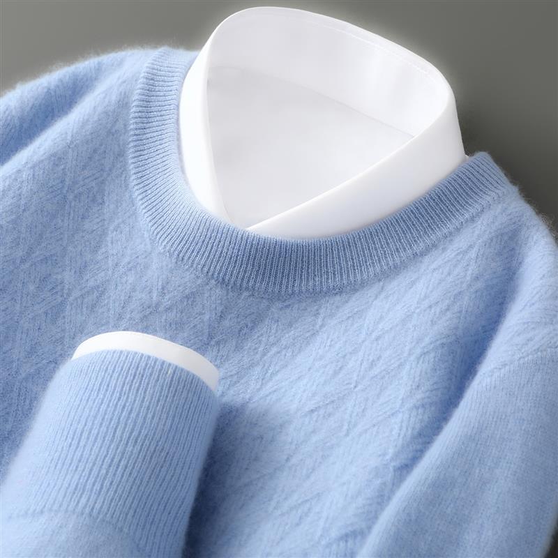 库静25秋冬新款山羊绒衫男圆领宽松套头毛衣100纯羊毛长袖针织打