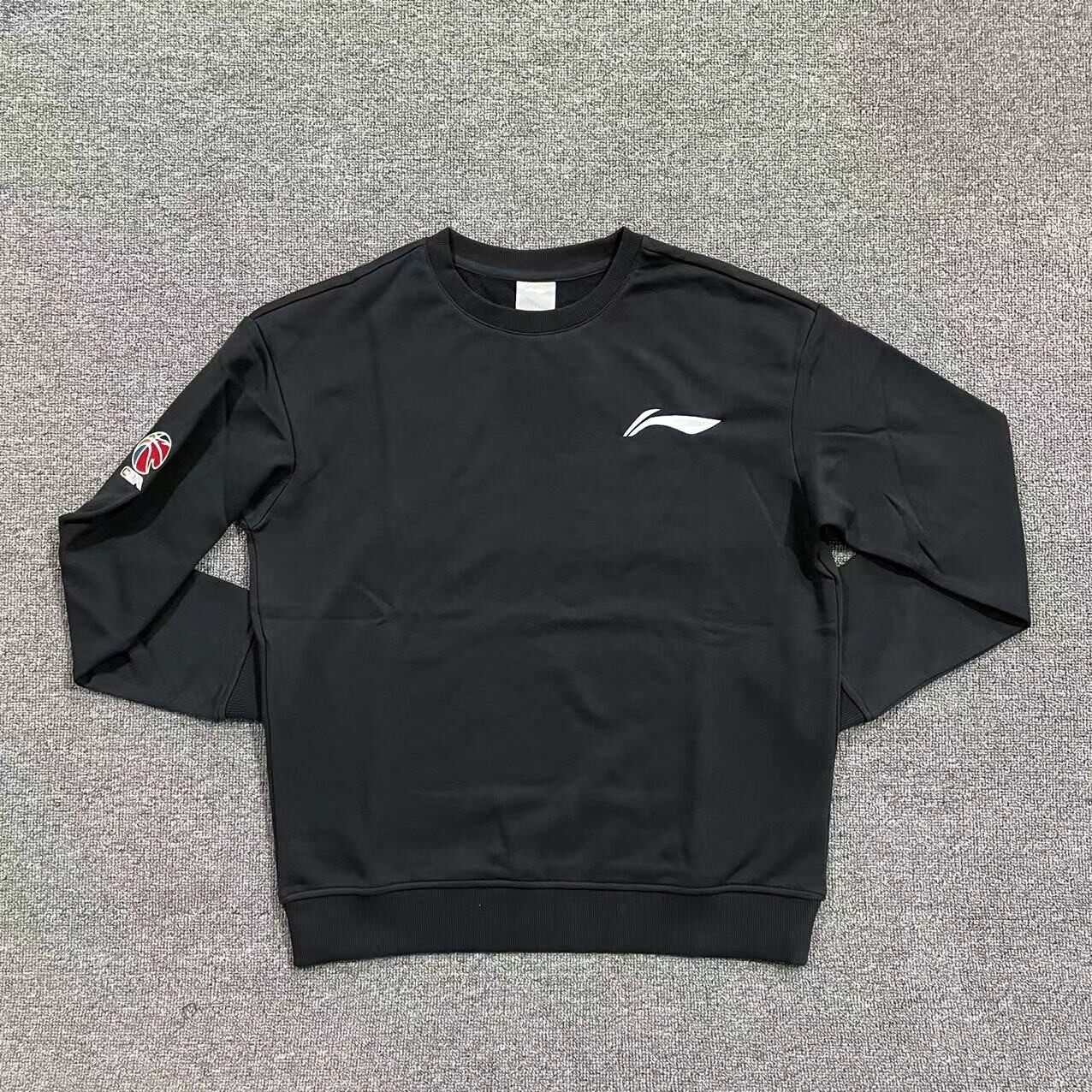 李宁cba赞助男篮球员版春秋款运动休闲圆领套头卫衣awdrf63