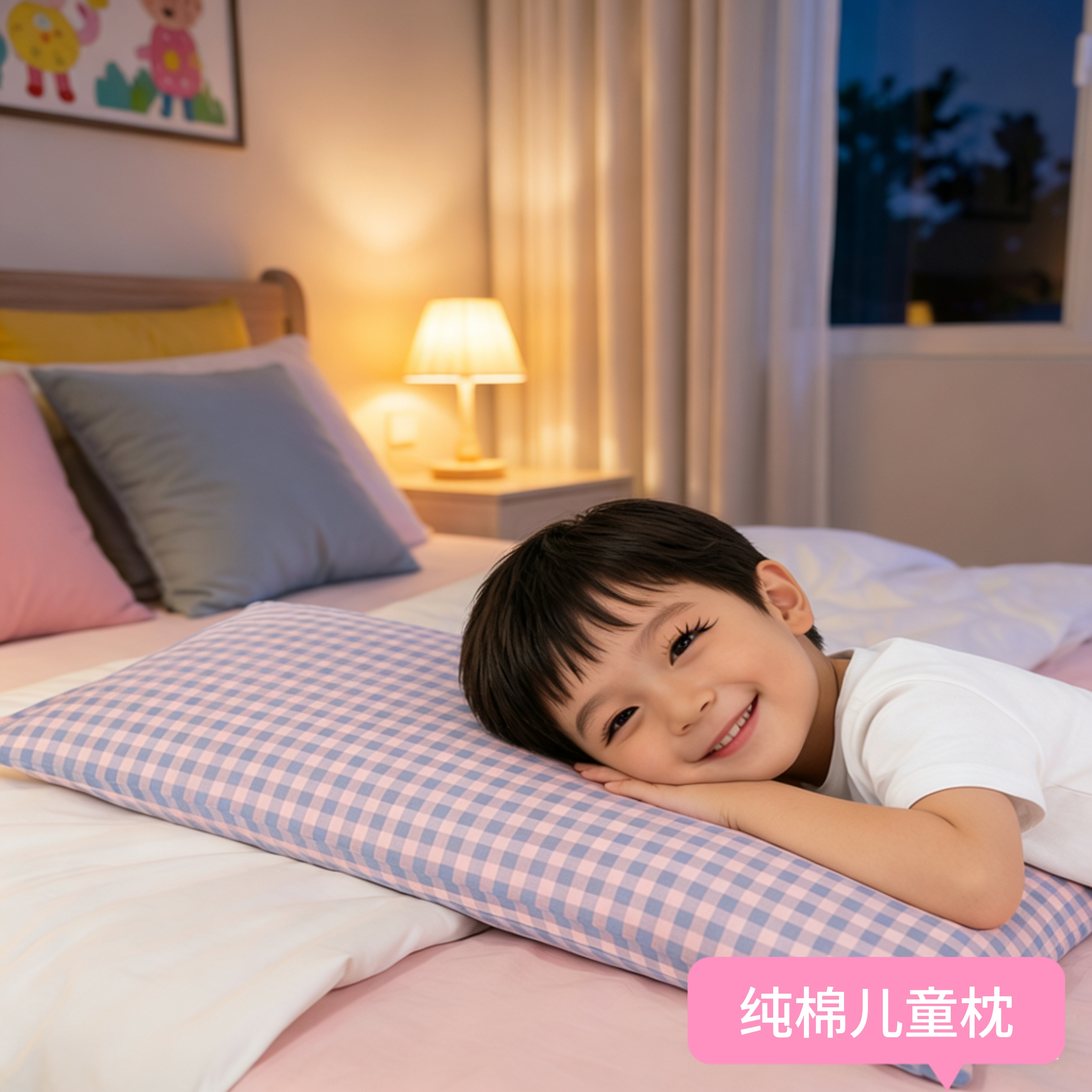 全棉母婴级儿童荞麦枕加长加宽60/70/80厘米长宝宝儿童透气可拆洗