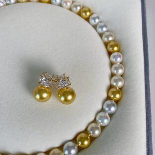 ZyStudio南洋白蝶皇后珍珠项链金珠澳白混彩锁骨颈链秋冬爆款小众