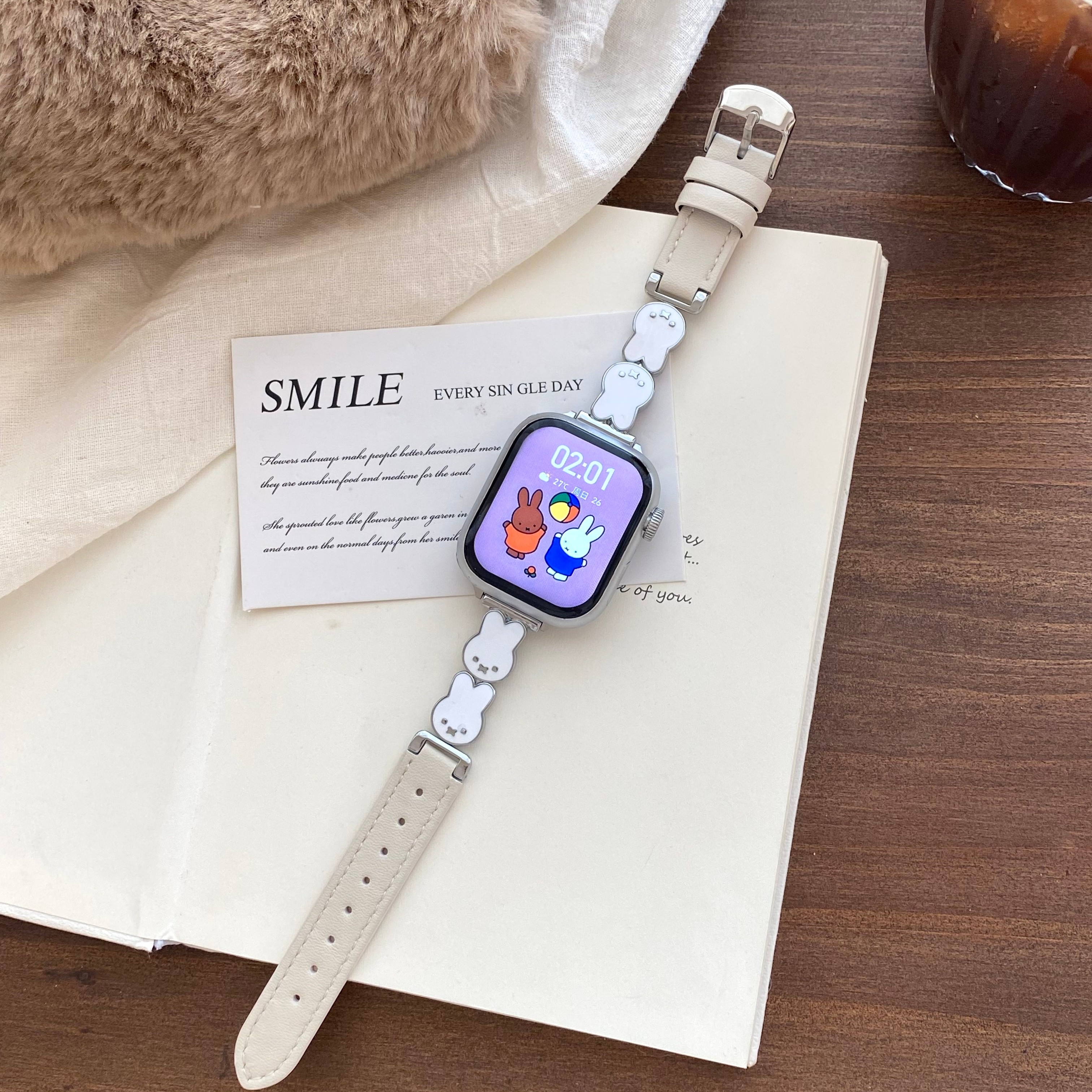 娅妃儿S11/S9表带可爱米菲兔拼皮