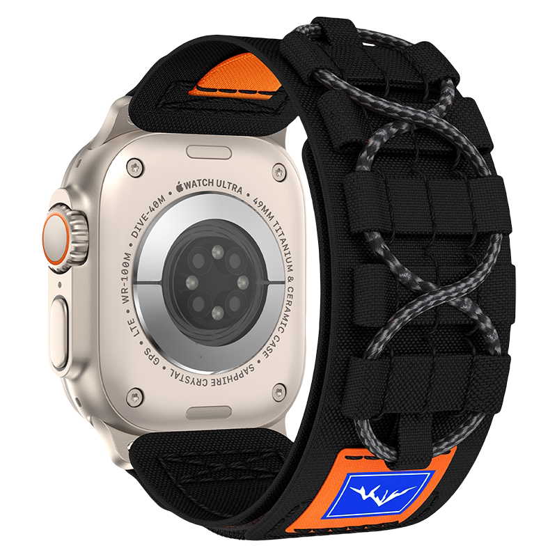 适用iwatchS12尼龙编织表带applewatchS11轨道绑带苹果ultra4野径S10三代SE回环49mm运动秋