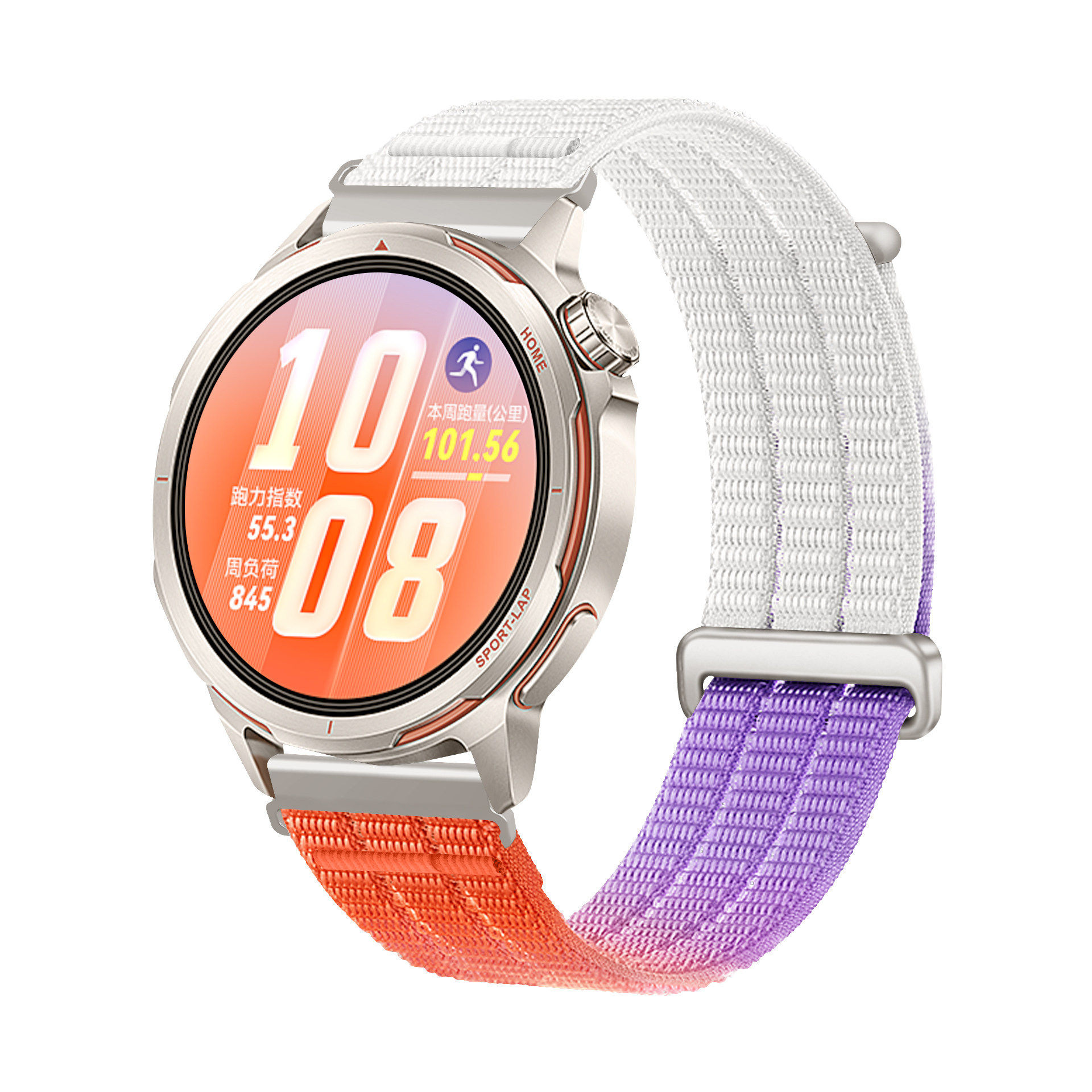 适用三星galaxywatch7/6云感渐变双节表带s6Classic男女编织透气小香风gearS4/S3/S2新款watch4尼龙回环腕带