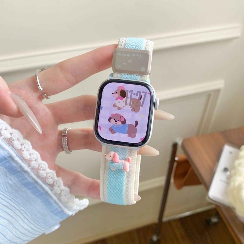 娅妃儿iwatch10可爱小狗磁吸表带