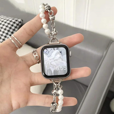 applewatch珍珠手链小香风表带