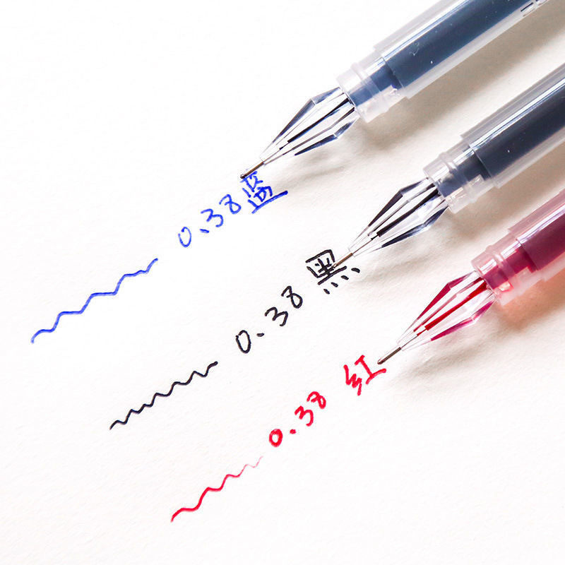 学生考试专用大容量全针管碳素中性笔038型号签字笔