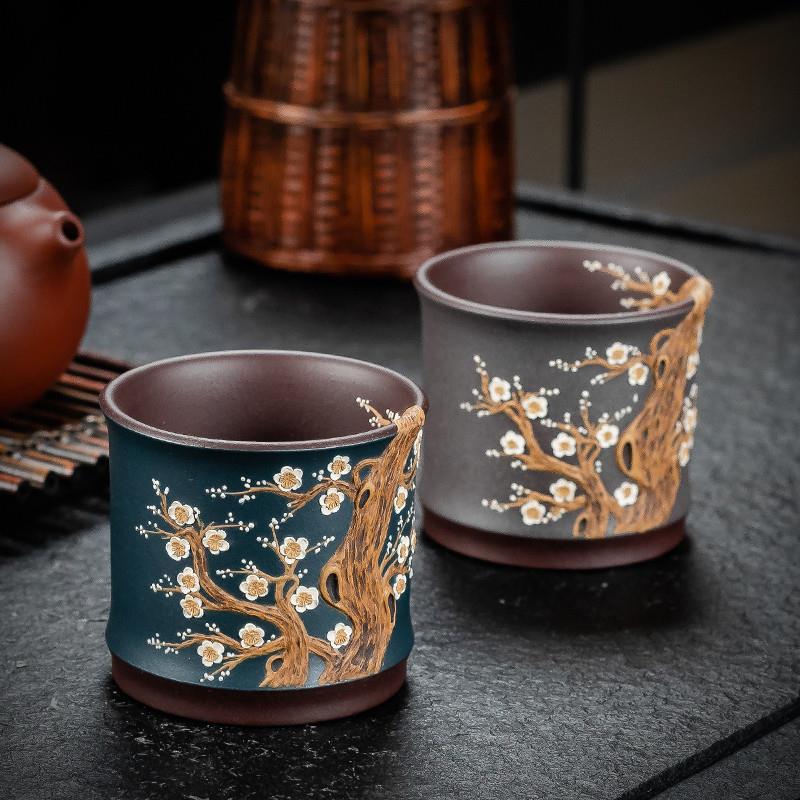 宜兴紫砂茶杯主人杯个人杯功夫茶杯单杯孙亚军礼盒装品茗杯