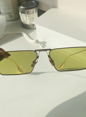 英国gentle motto淡绿色金属方框太阳镜小框新款凹造型墨镜