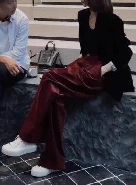 英国gentle motto秋季新款洋气黑色长袖西服外套休闲阔腿裤女