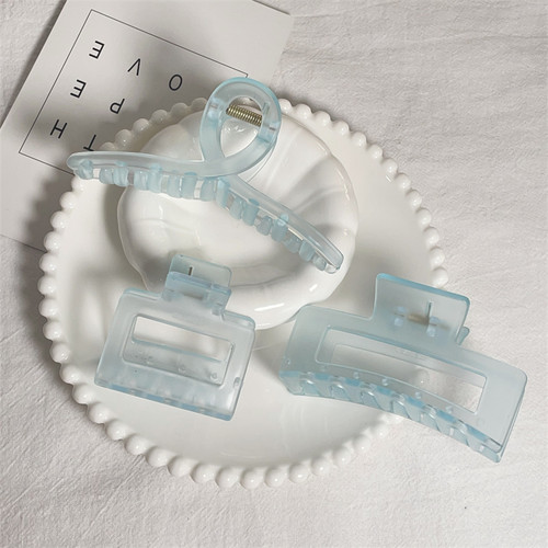 发夹亚克力甜美可爱雾蓝色抓夹