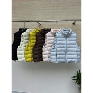 亮世秋羽绒服90白鸭绒排骨羽绒马甲女短款2025秋冬新款韩版宽松立
