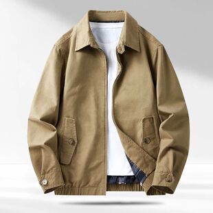 美式复古工装夹克青年宽松风拉链口袋外套 Retro workwear jacket